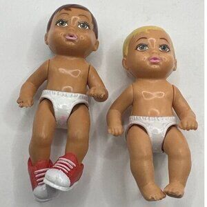 Barbie Doll Krissy Skipper Babysitter Baby Dolls Set Of 2 Diapers & Red Shoes